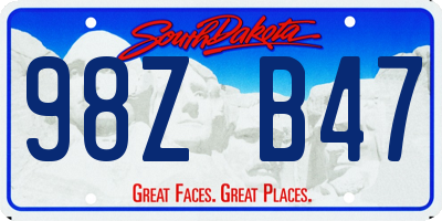 SD license plate 98ZB47