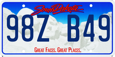 SD license plate 98ZB49