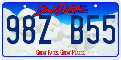 SD license plate 98ZB55