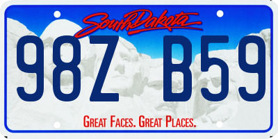 SD license plate 98ZB59