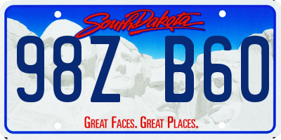 SD license plate 98ZB60