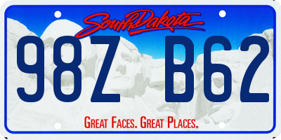 SD license plate 98ZB62