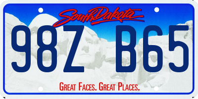 SD license plate 98ZB65