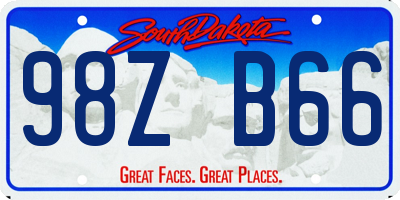 SD license plate 98ZB66