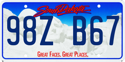 SD license plate 98ZB67