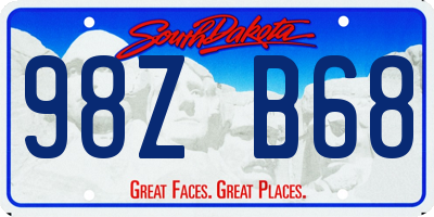 SD license plate 98ZB68