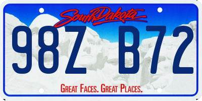 SD license plate 98ZB72