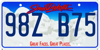 SD license plate 98ZB75