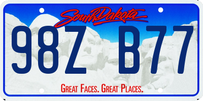 SD license plate 98ZB77