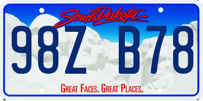SD license plate 98ZB78