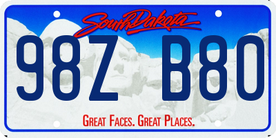 SD license plate 98ZB80