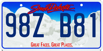 SD license plate 98ZB81