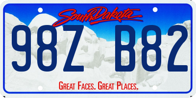 SD license plate 98ZB82