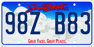 SD license plate 98ZB83
