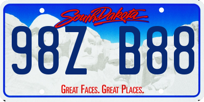 SD license plate 98ZB88