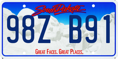 SD license plate 98ZB91