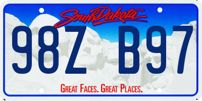 SD license plate 98ZB97