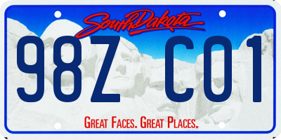SD license plate 98ZC01
