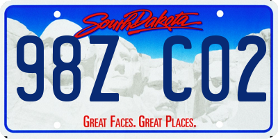 SD license plate 98ZC02