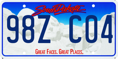 SD license plate 98ZC04