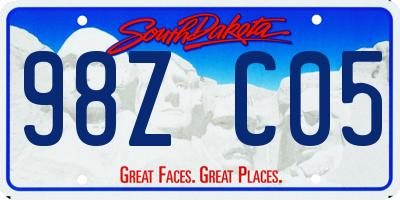 SD license plate 98ZC05