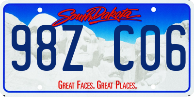 SD license plate 98ZC06