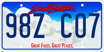 SD license plate 98ZC07