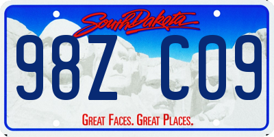 SD license plate 98ZC09