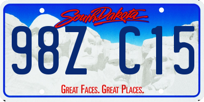 SD license plate 98ZC15