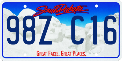 SD license plate 98ZC16