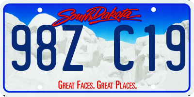 SD license plate 98ZC19