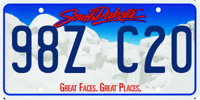 SD license plate 98ZC20