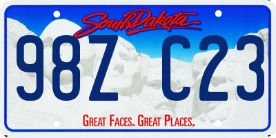 SD license plate 98ZC23