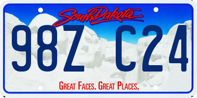 SD license plate 98ZC24