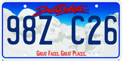 SD license plate 98ZC26