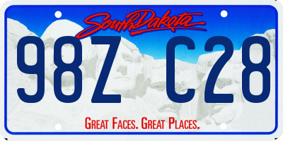 SD license plate 98ZC28