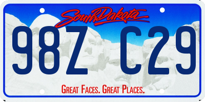 SD license plate 98ZC29