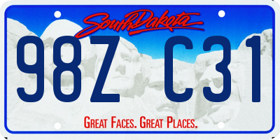 SD license plate 98ZC31