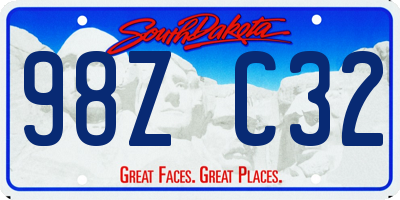 SD license plate 98ZC32