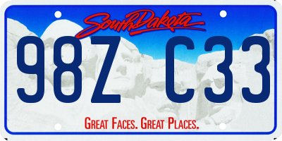 SD license plate 98ZC33