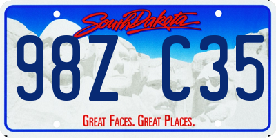 SD license plate 98ZC35