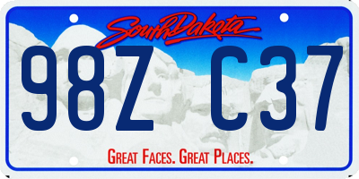 SD license plate 98ZC37