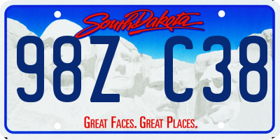 SD license plate 98ZC38