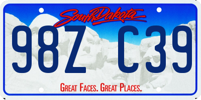 SD license plate 98ZC39