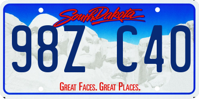 SD license plate 98ZC40