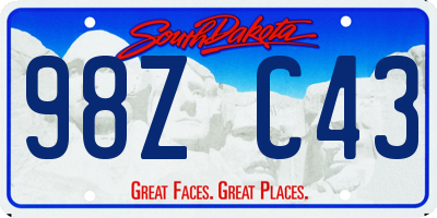 SD license plate 98ZC43