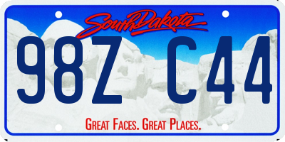 SD license plate 98ZC44