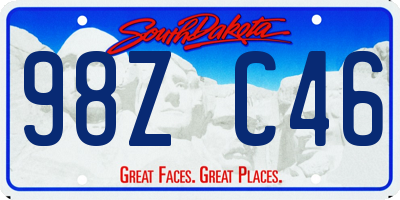 SD license plate 98ZC46