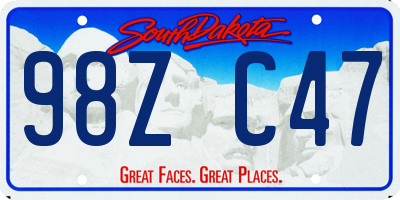 SD license plate 98ZC47