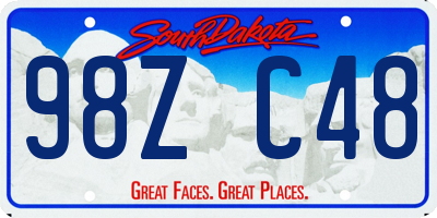 SD license plate 98ZC48